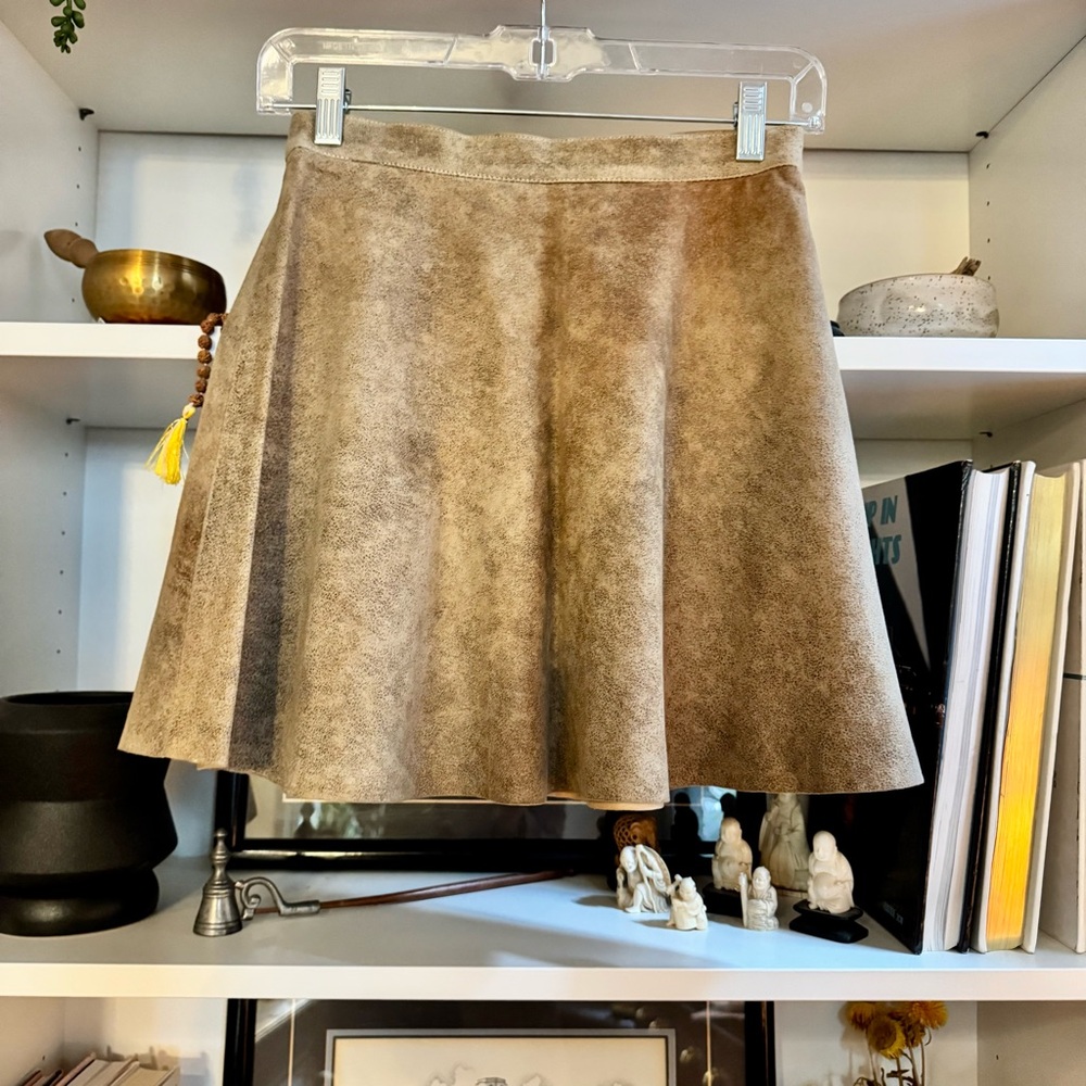 American Apparel original coveted leather skater skirt in tan (4 colors)